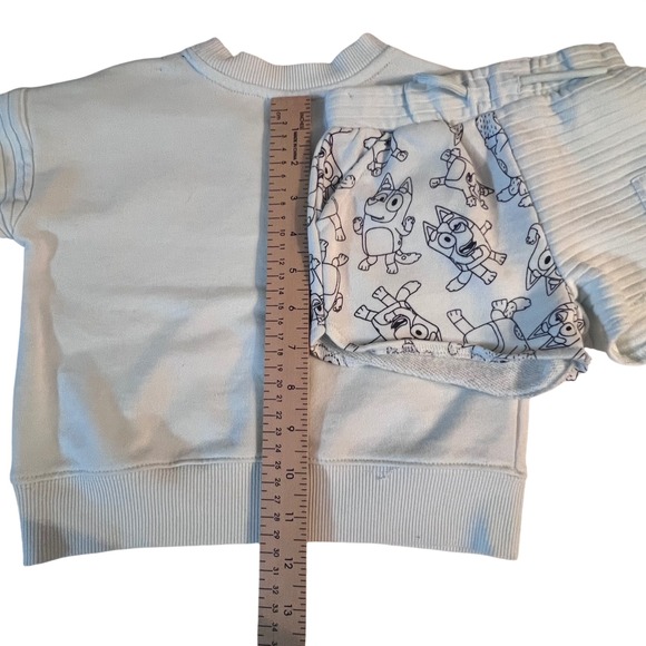 Bluey, Bingo & Family Kids Light Blue Sweatshirt and Shorts Set 18M - Picture 5 of 9
